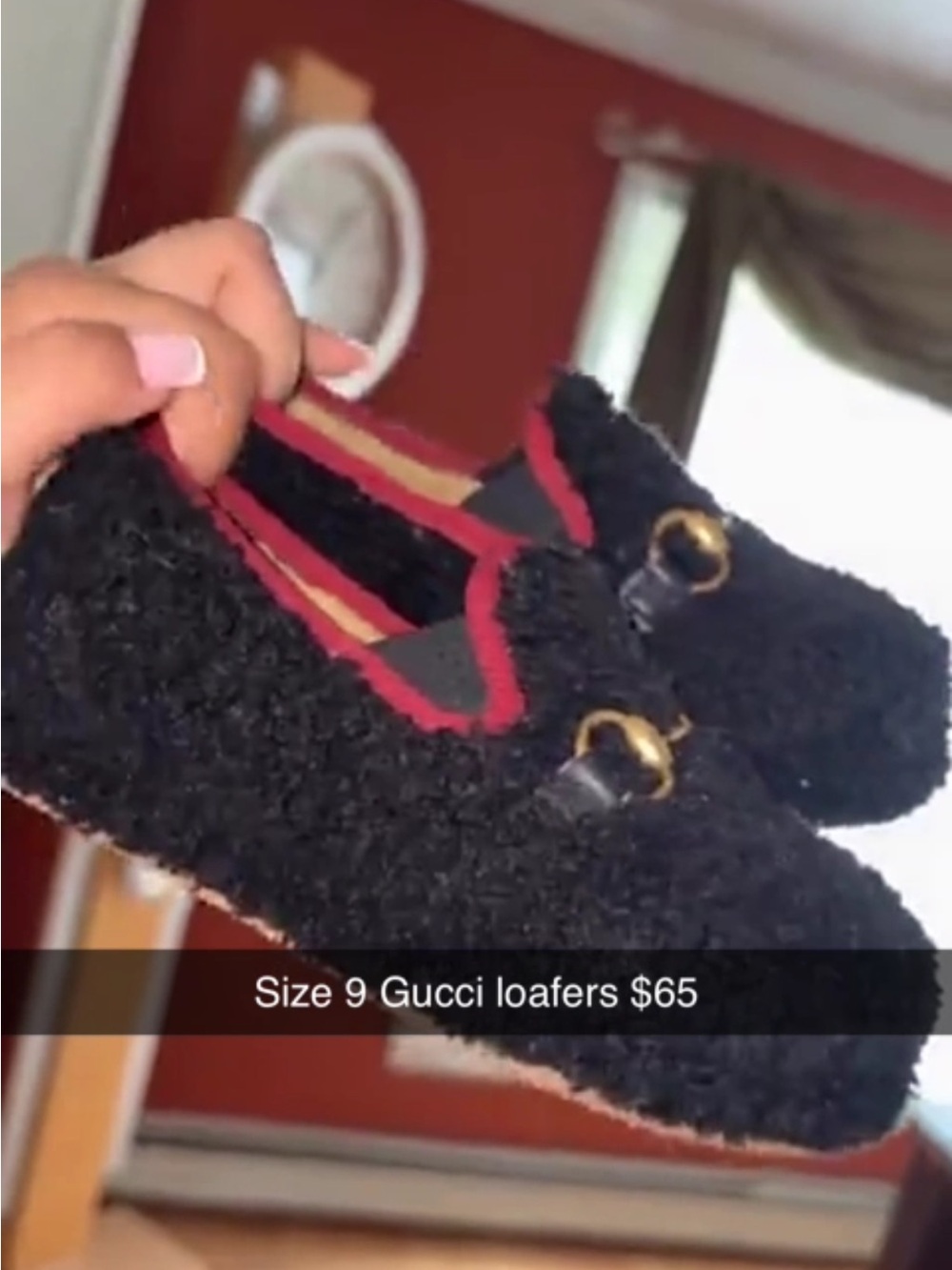 Gucci Black Loafers with Red Trim and Gold Horsebit